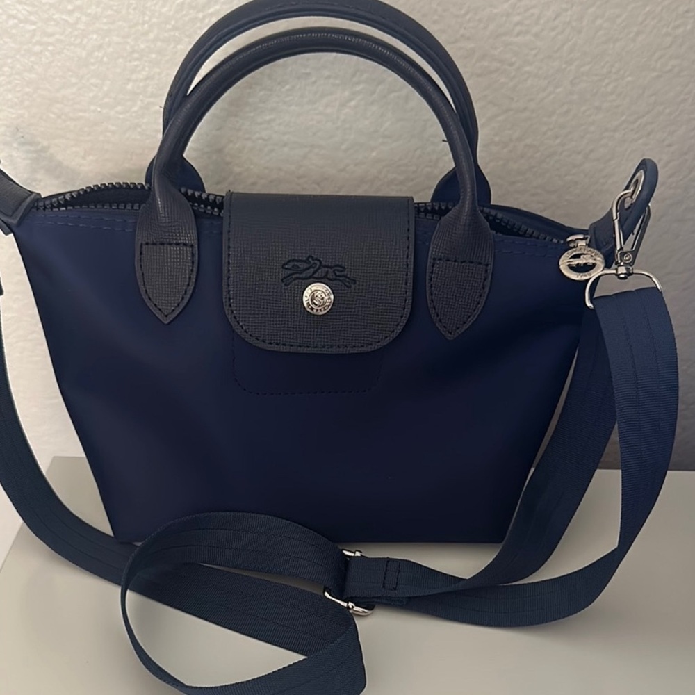 Longchamp Blue Crossbody Bag with Adjustable Strap